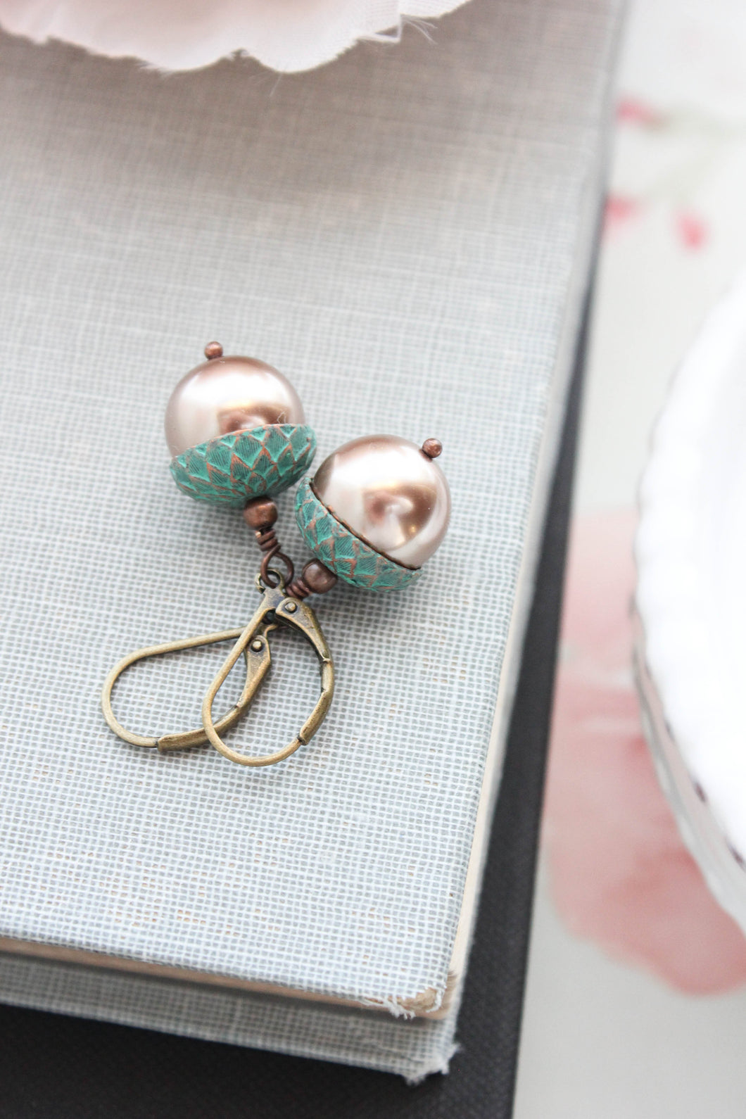 Mint Copper Branch Earrings