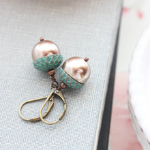 Load image into Gallery viewer, Mint Copper Branch Earrings