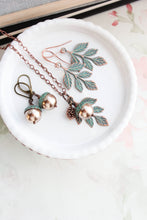 Load image into Gallery viewer, Mint Copper Acorn Earrings