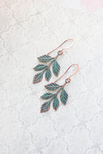 Load image into Gallery viewer, Mint Copper Acorn Earrings