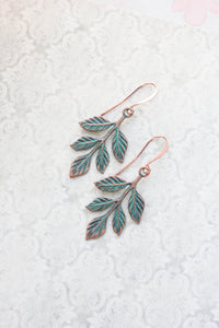 Mint Copper Branch Earrings