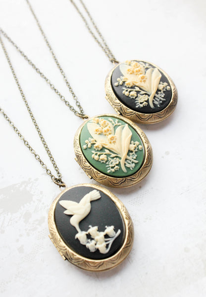 Large Cameo Locket Necklace (3 styles)