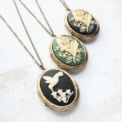 Large Cameo Locket Necklace (3 styles)