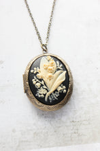 Load image into Gallery viewer, Lily of the Valley Cameo Locket