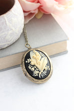 Load image into Gallery viewer, Lily of the Valley Cameo Locket
