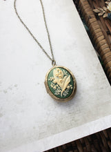 Load image into Gallery viewer, Lily of the Valley Cameo Locket