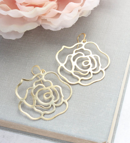 Rose Filigree Earrings (3 Colors)