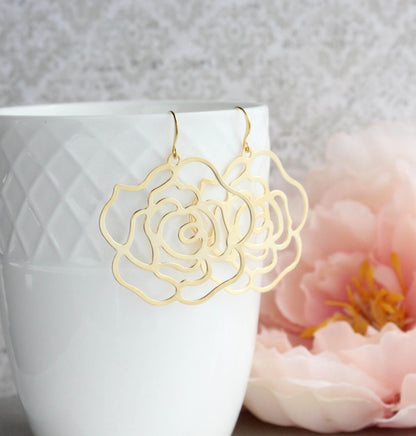 Rose Filigree Earrings (3 Colors)