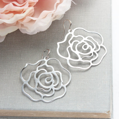 Rose Filigree Earrings (3 Colors)