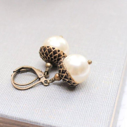 Pearl Acorn Earrings (16 Colors)