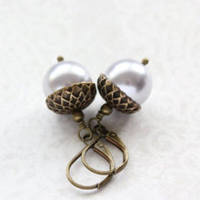Load image into Gallery viewer, Pearl Acorn Earrings (23 Pearl Colors)