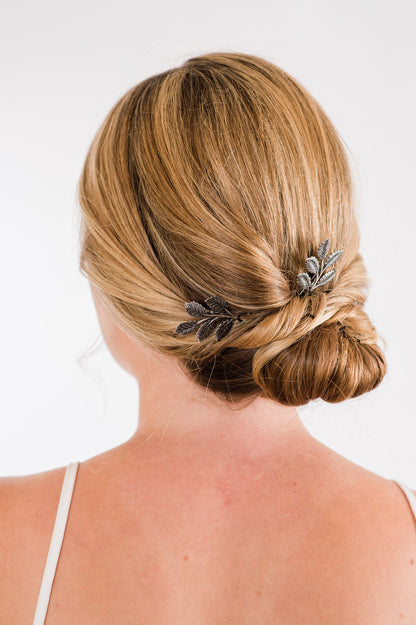 Branch Bobby Pins - Antiqued Silver (2 pin set)