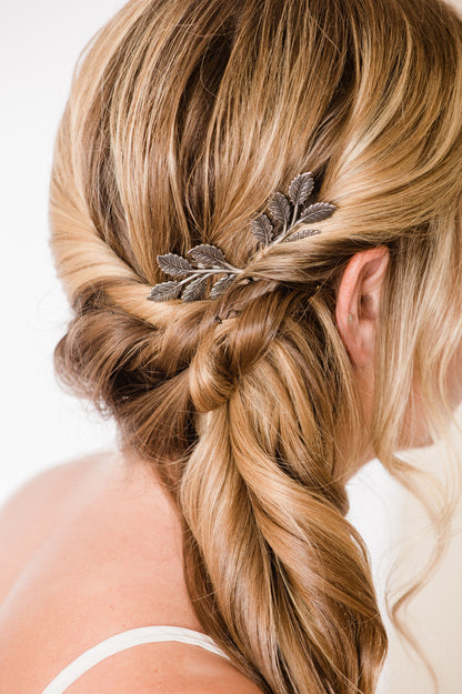 Branch Bobby Pins - Antiqued Silver (2 pin set)
