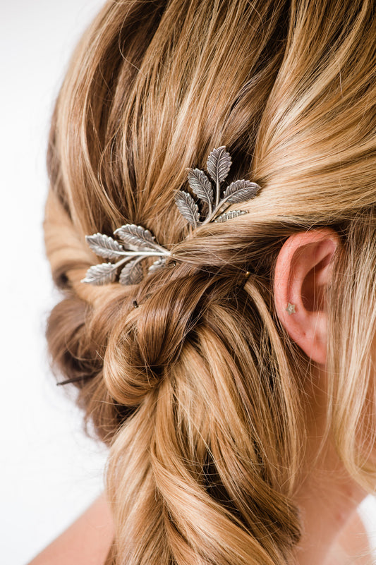 Branch Bobby Pins - Antiqued Silver (2 pin set)