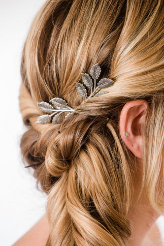 Branch Bobby Pins - Antiqued Silver (2 pin set)