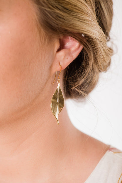 Long Curled Leaf Earrings (3 styles)