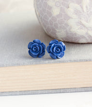 Load image into Gallery viewer, Rose Studs - Classic Royal Blue
