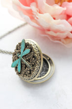 Load image into Gallery viewer, Big Dragonfly Locket Necklace