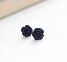 Load image into Gallery viewer, Rose Studs - Midnight Blue