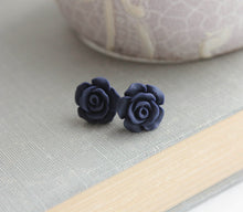 Load image into Gallery viewer, Rose Studs - Midnight Blue