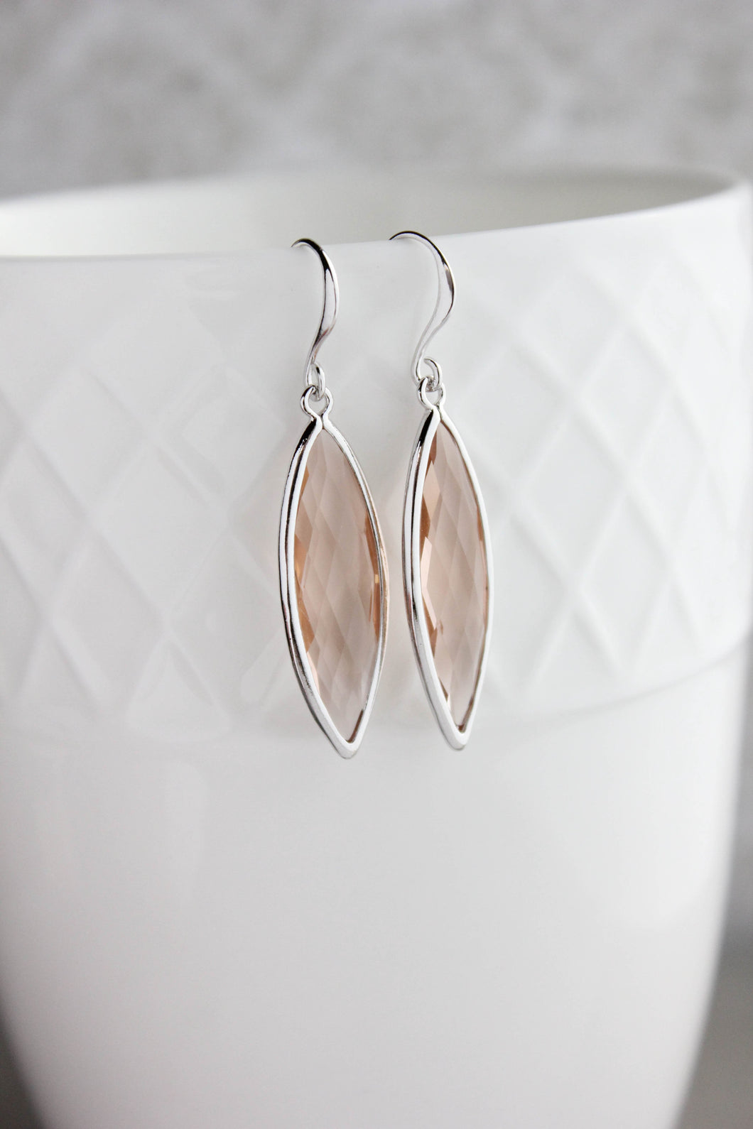 Marquis Drop Earrings - Blush