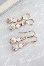 Load image into Gallery viewer, Rose Cameo Earrings - Pink
