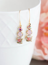 Load image into Gallery viewer, Rose Cameo Earrings - Pink