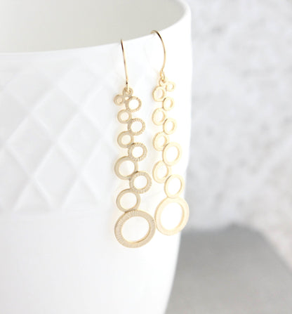 Cascading Bubble Earrings - Gold