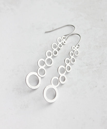 Cascading Bubble Earrings - Silver