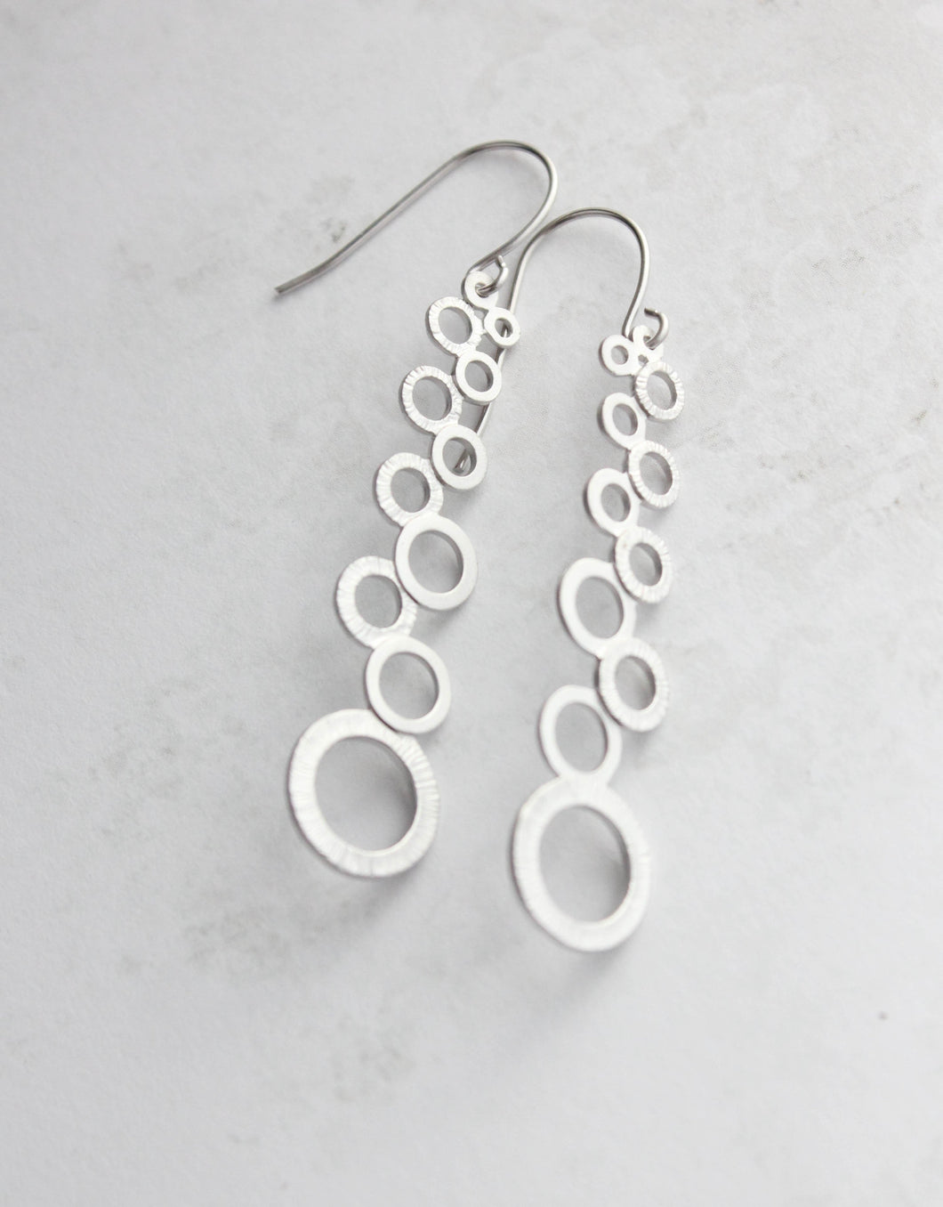 Cascading Bubble Earrings - Silver
