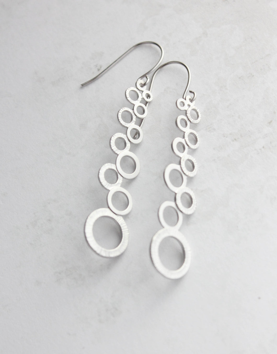 Cascading Bubble Earrings - Silver