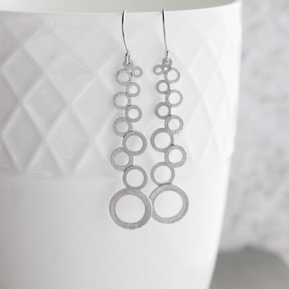 Cascading Bubble Earrings - Silver