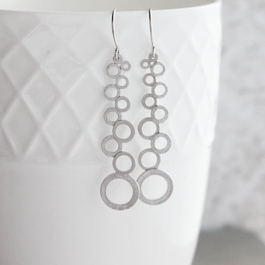 Cascading Bubble Earrings - Silver