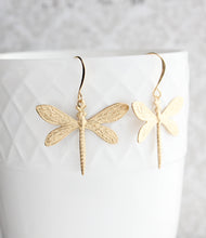 Load image into Gallery viewer, Dragonfly Earrings - Rose Gold