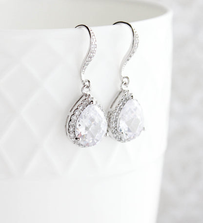 Crystal Drop Earrings - Rose Gold