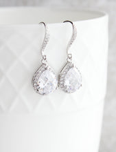 Load image into Gallery viewer, Crystal Drop Earrings - Silver
