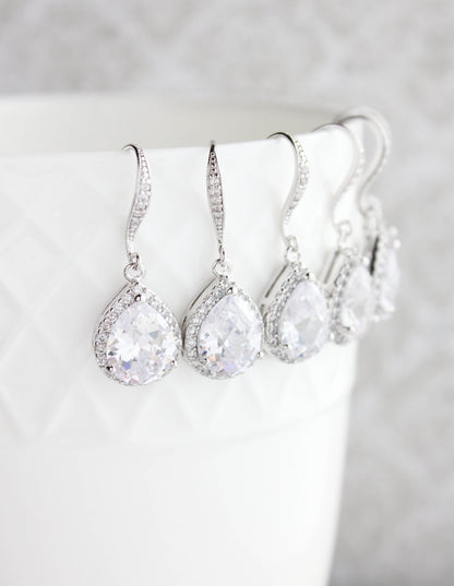Crystal Drop Earrings - Rose Gold