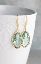 Load image into Gallery viewer, Sparkly Dangle Earrings - Erinite /Gold