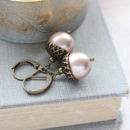 Cranberry Red Acorn Earrings - (14 colors)