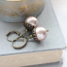 Load image into Gallery viewer, Pearl Acorn Earrings (16 Pearl Colors)