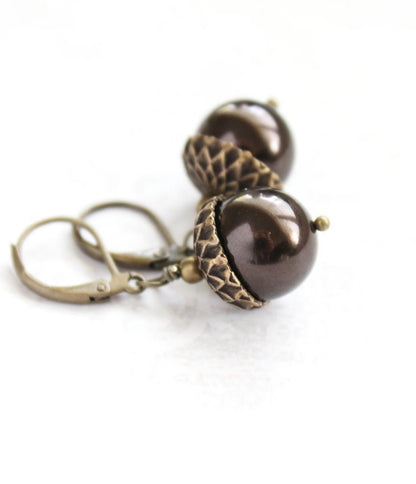 Pearl Acorn Earrings (16 Colors)