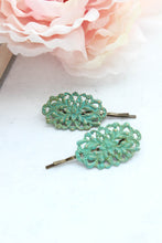 Load image into Gallery viewer, Filigree Bobby Pins - Antiqued Brass