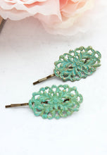 Load image into Gallery viewer, Rose Gold Filigree Bobby Pins