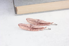 Load image into Gallery viewer, Rose Gold Feather Bobby Pins - 2 pc