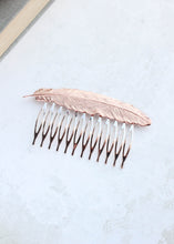 Load image into Gallery viewer, Feather Comb - Rose gold