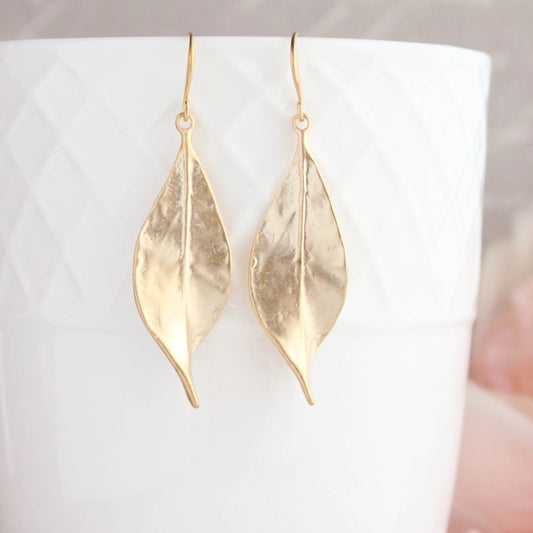 Long Curled Leaf Earrings (3 styles)