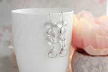 Load image into Gallery viewer, Silver Cascading Orchid Earrings (10 Colors)