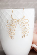 Load image into Gallery viewer, Silver Loopy Leaf Branch Earrings