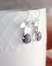 Load image into Gallery viewer, Silver Orchid Earrings - Purple