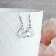Load image into Gallery viewer, Sparkle Drop Earrings - Clear Glass